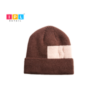 Brown Block Beanie