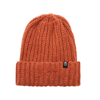 Burnt Orange Ribbed Street Beanie