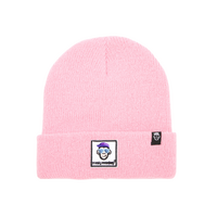 Pink Sneaky Monkey Patch Beanie
