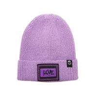 Purple Love Patch Beanie