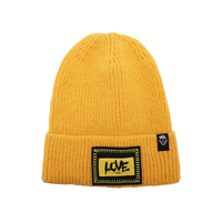 Yellow Love Patch Beanie