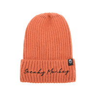 Sneaky Monkey Ribbed Knit Beanie