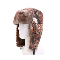 Camo Trapper Hat with Faux Fur Lining