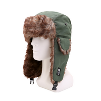 Green Trapper Hat with Adjustable Ear Flaps