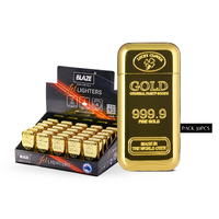 Classic Gold Bar Jet Lighter | Single Blue Flame | Pack of 30