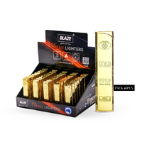Slim Gold Bar Lighter | Single Regular Flame |  Pack of 40