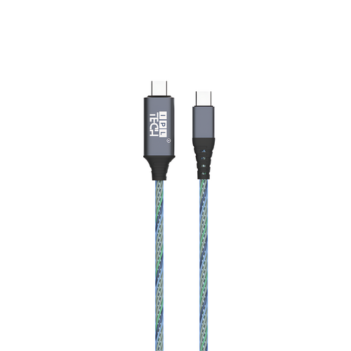 1.2M 60W Flowing LED TPE Cable Type C to Type C