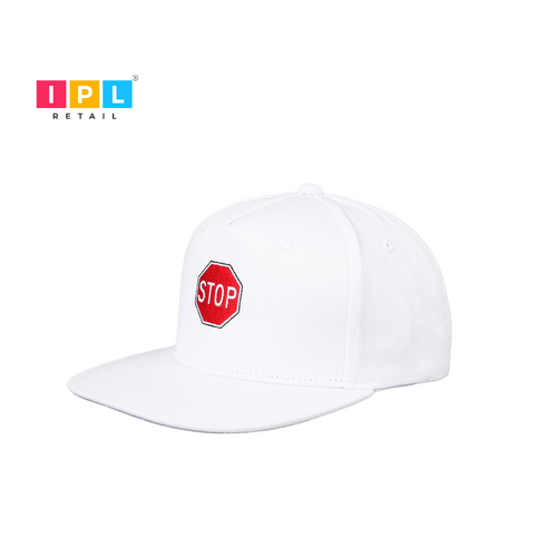 Bold STOP Sign White Cap