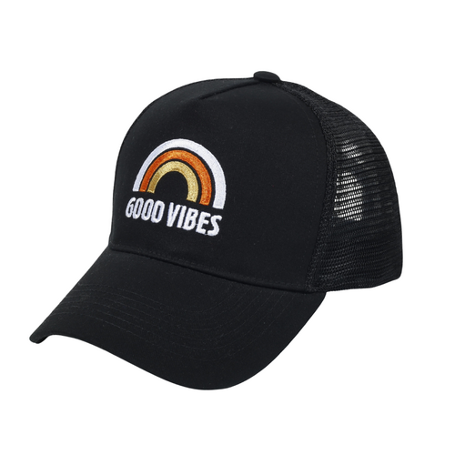 Good Vibes Black Baseball Cap