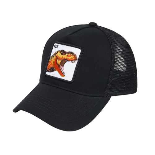 Dino Patch Black Mesh Baseball Cap