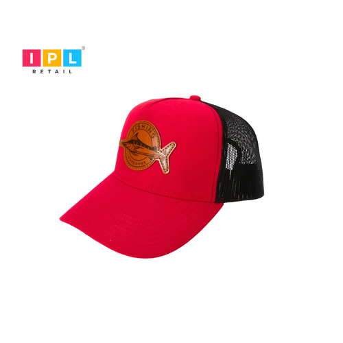 Red & Black Fishing Cap