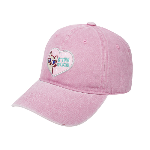 Kitty Heart Pink Baseball Cap