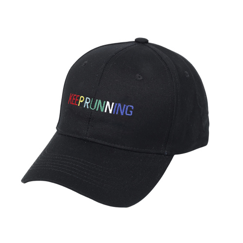 Keep Running Black Baseball Cap