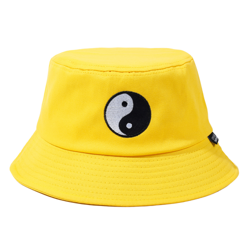 Yin Yang Embroidered Bucket Yellow Hat 