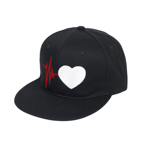 Heartbeat Snapback Cap Black