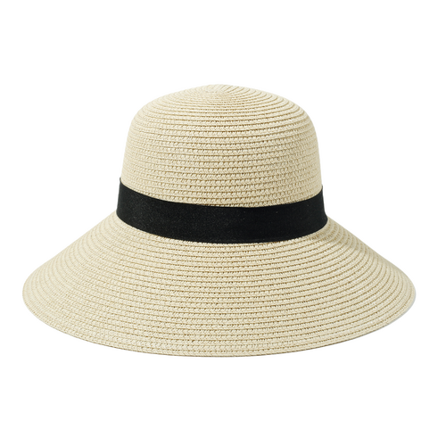 Paper Straw Wide Brim Cream Sun Hat   