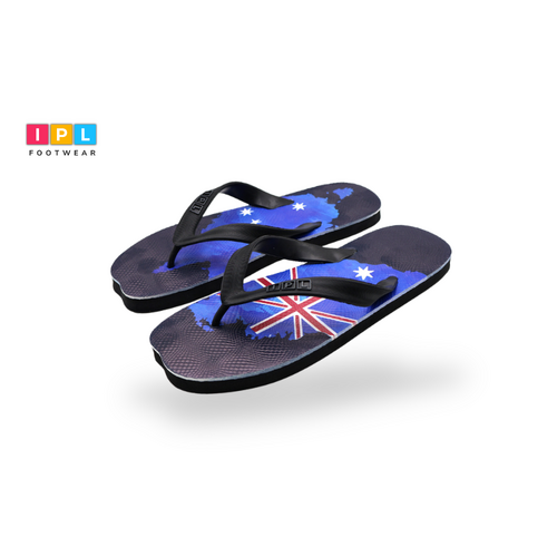 AUSSIE Flag Design Asymmetric Double Printed Pluger Flip Flop