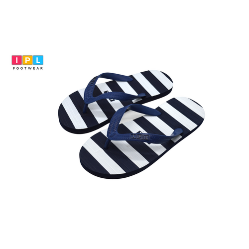 Nautical Stripe Steps: Men's Blue Slippers