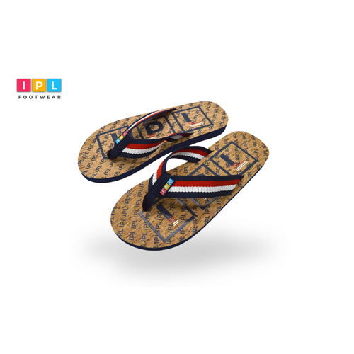  Blue Color Striped Strap Men's Beach Slippers