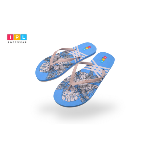  Blue Color Cute Floral Women's Slippers