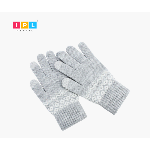 Stylish Semi Geometric Pattern Comfortable Gloves for Winter
