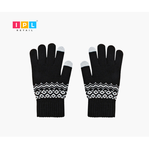 Stylish Semi Geometric Pattern Comfortable Gloves for Winter