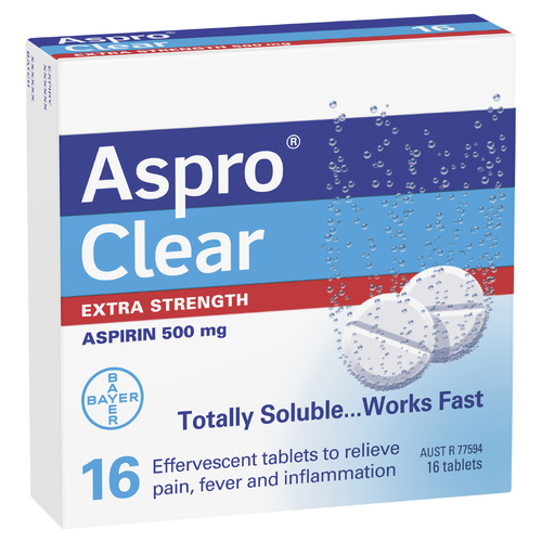 Aspro Clear Extra Strength Pain Relief 16 Soluble Tablets  
