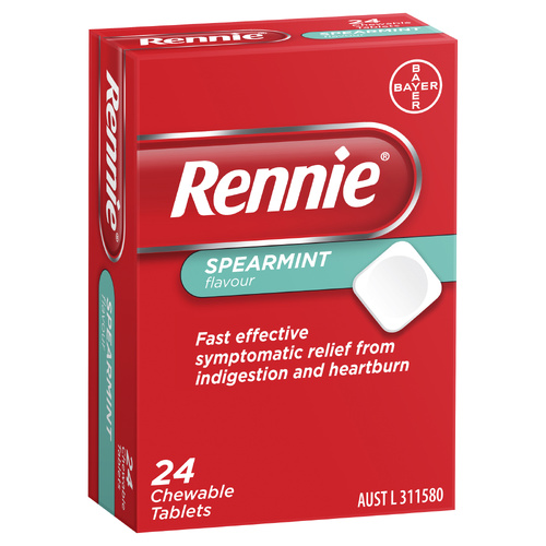 Rennie | Spearmint Flavour | 24 Chewable Tablets