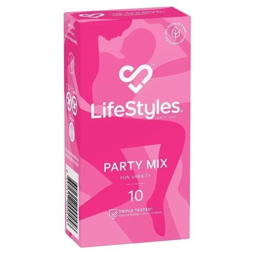 LifeStyles Condoms Party Mix | Fun Variety | Pack of 10 