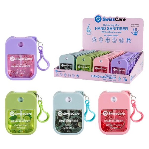 Swisscare Hydrating Mist Hand Sanitiser With Silicone Case | 35ml | Pack of 40