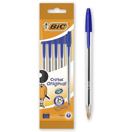 BIC Cristal Xtra Life 1mm Blue Pen | Pack of 5