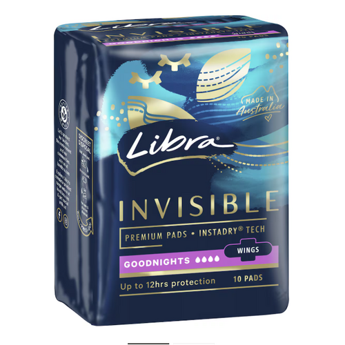 Libra Invisible Pads Goodnights With Wings | Pack of 10