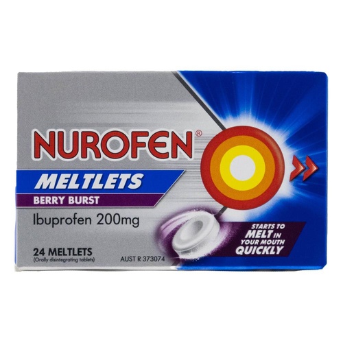 Nurofen Meltlets Berry Burst Buprofen  | 200mg | Pack of 24