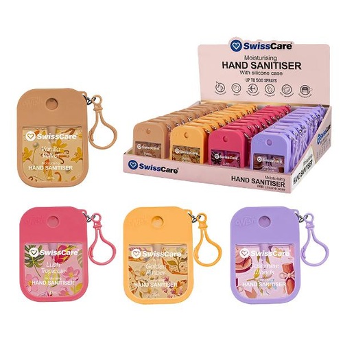 SwissCare Liquid Hand Sanitizer Spray with Silicone Case | 35mL | Pack of 40