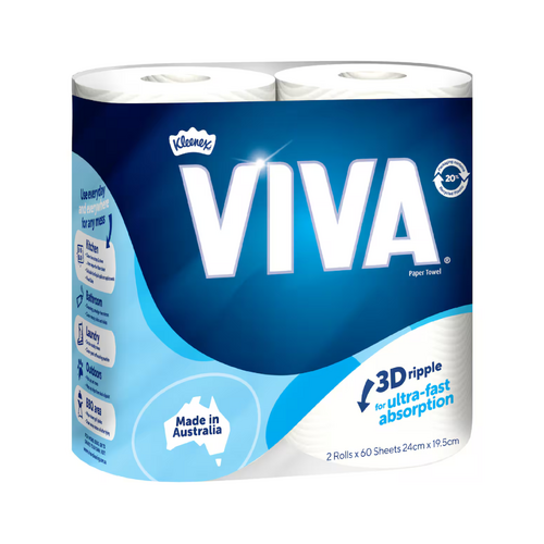 Viva White Paper Towel 2 rolls x 60sheets