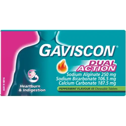 Gaviscon Dual Action Peppermint 16 Tabs 