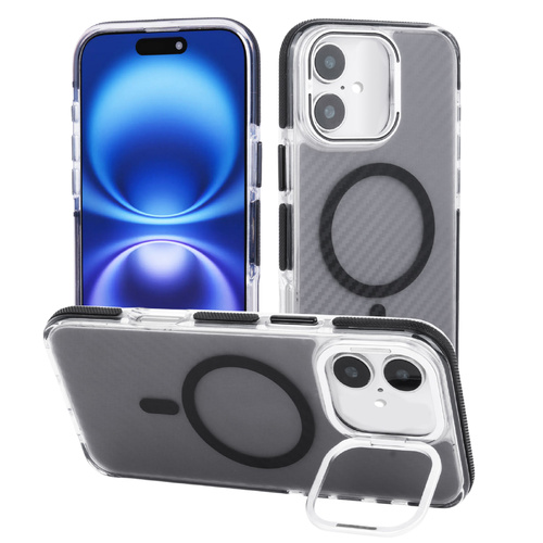 Black Carbon Shell Case | iPhone 16 Plus