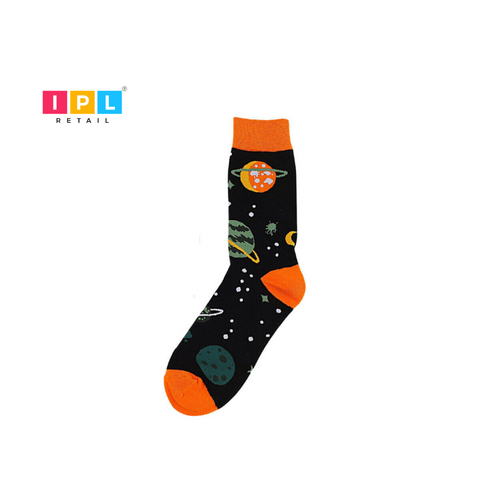 Stellar Style: Orange Orbit Constellation Sock Adventure