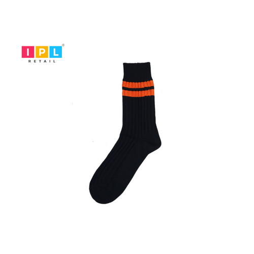 Stride with Confidence: Vibrant Orange-Trimmed Socks