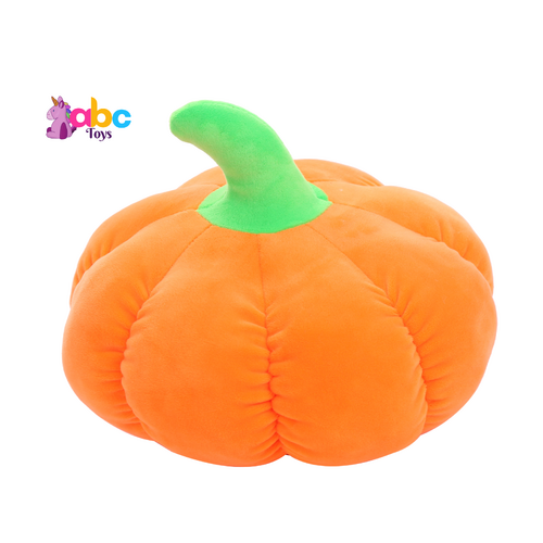 Bright Orange Pumpkin With A Short Green Stem Plush Toy