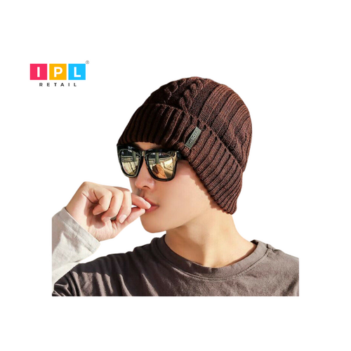 Men’S Solid Colour Knitted Beanie Hat-Assorted