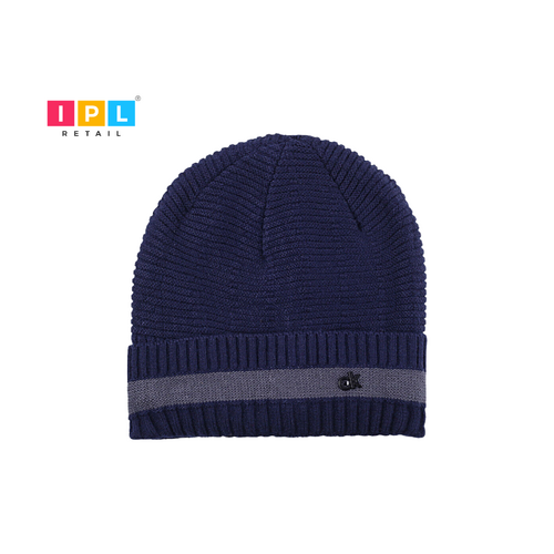 Solid Colored Single Contrast Color Stripe Skull Cap Beanie