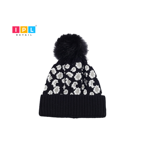 Floral Elegance Pom-Pom Beanie 