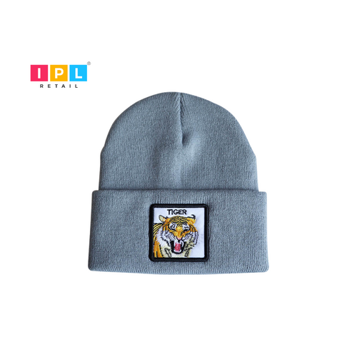 Tiger Touch Grey Beanie