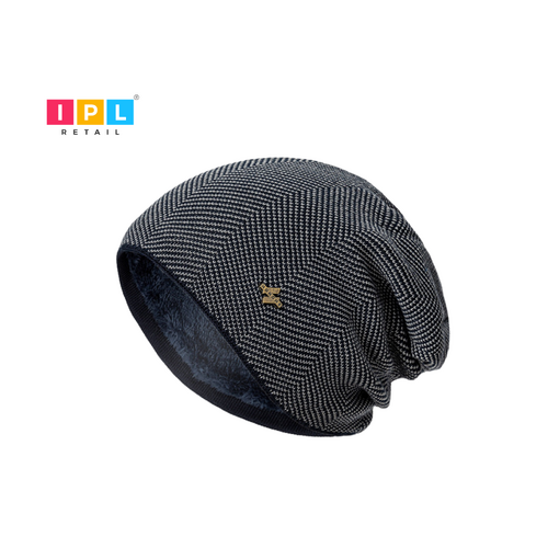 Charcoal Chic: Dual-Tone Knit Beanie