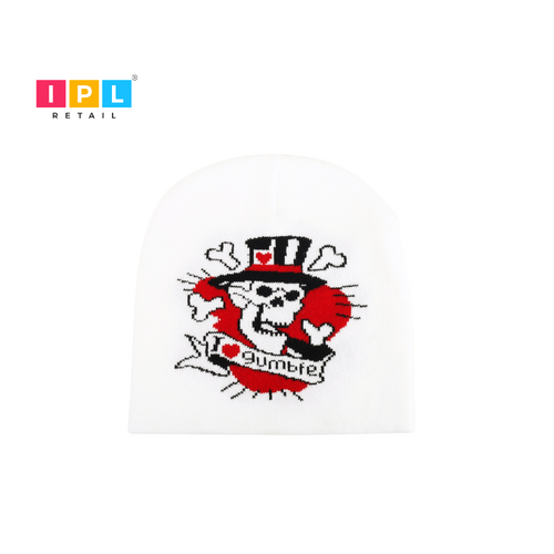 White Skull Beanie