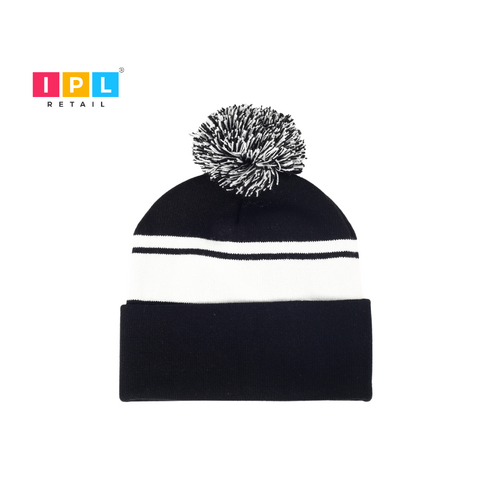 Black Pom Pom Beanie