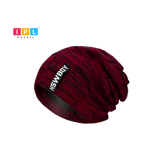Cherry Red Ribbed Beanie For Adult