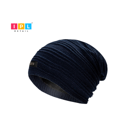 Adult Blue Ribbed Design Beanie