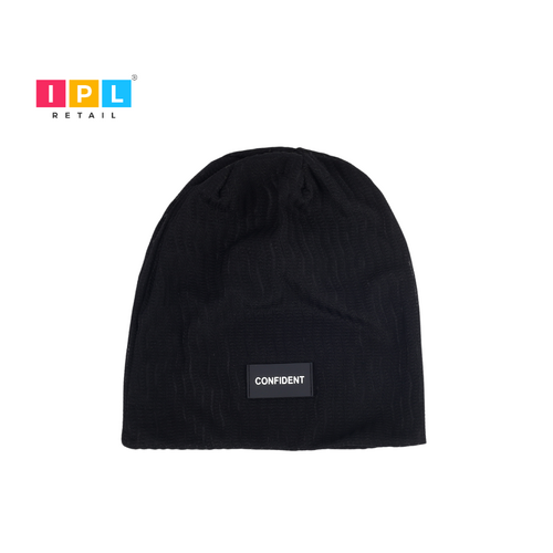 Badge Striped Beanie